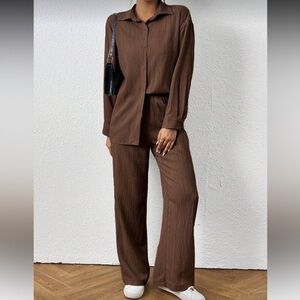 Two-Piece Coffee Brown Matching Set Size 6